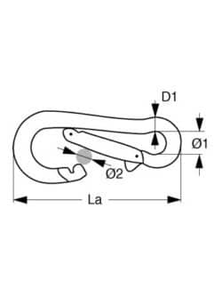 Karabinerhaken SCREW-Lock 10cm Maße