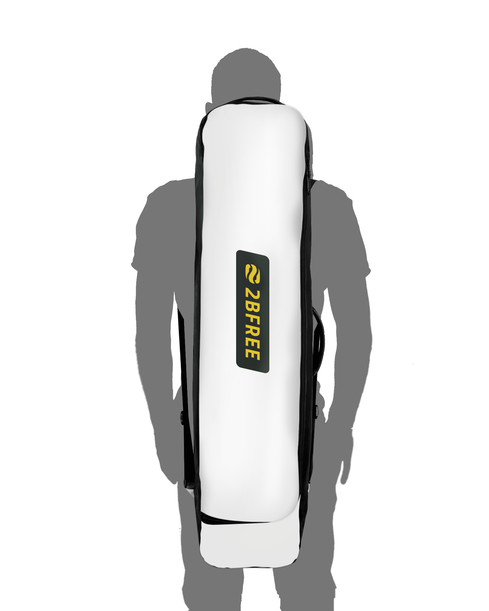 2bfree Long Fins Freediving Bag Weiß Flossentasche zum Tragen auf dem Rücken