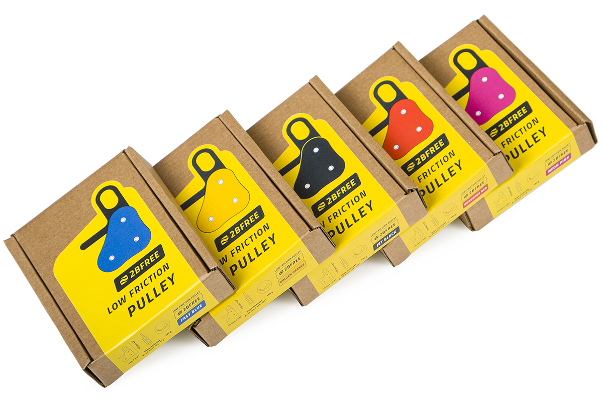2bfree Low Friction Pulley Rollensystem Schwarz Blau Rot Verpackung